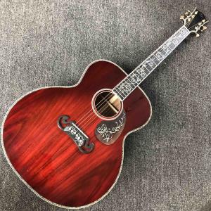 Quality Custom AAAA All Solid KOA Wood 43 Inch Design Jumbo Body Acoustic Guitar Abalone Binding with Logo on Headstock is OK wholesale