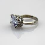 Women Fashion Jewelry Lavender Aemthyst Cubic Zirconia Silver Ring(F28)