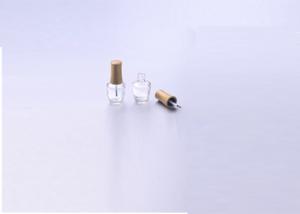 Quality 15ml Clear Empty Nail Polish Bottle With Bamboo Caps You Can Costomize wholesale