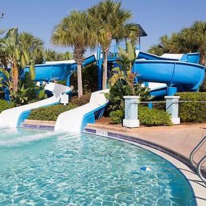 Quality Weather Resistance Hotel Pool Slide With Water Spray Steps Handrails wholesale