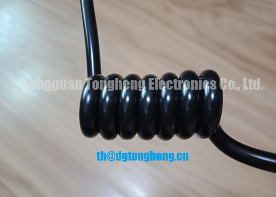90 Degree Angle DC Jack Connector Spiral Power Cord