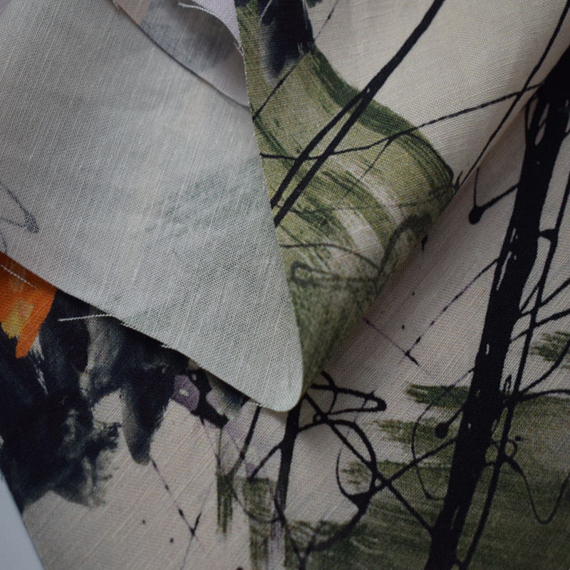 Soft Digital Printed Viscose Rayon Fabric 100% Ramie Linen Fabric Yarn Dyed