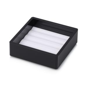 Quality Custom made black white 85*85*20mm acrylic soap dish for 5-star hotel guest supply wholesale
