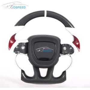 Quality Custom White Carbon Fiber Challenger Steering Wheel Smooth Leather wholesale