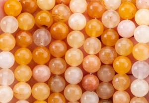 Quality Dark Yellow Jade Round Bead Natural Crystal Gemstone Different Bead Size Loose Bead Strands for DIY Jewelry Making wholesale