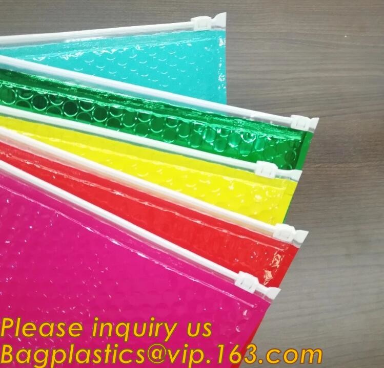 Cosmetic Pink Slider Padded Bag/Silver k Bag With Bubble,Padded Envelopes Cheap Aluminium Foil k Holographic