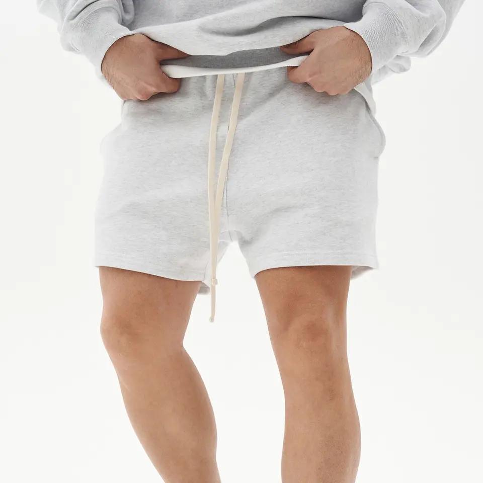 Summer Drawstring Shorts Men Custom Brand Street Swear Running Thick French Terry Cotton Casual Short
