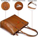 15.6 Inch Laptop Leather Tote Bag For Women PU Polyester Material