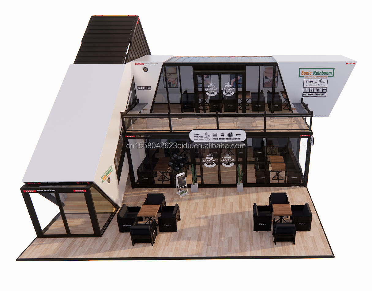 Expandable Prefab Folding Container Garden House with Galvanized Steel Square Tubes Main Structure Chinese Design Style