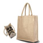 Packing 6 Bottle Wine 27x18x30cm Burlap Shopping Bag
