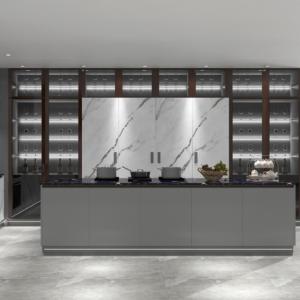 Quality Woodgrain Modern Kitchen Cabinet Unassembled Handleless Furniture wholesale
