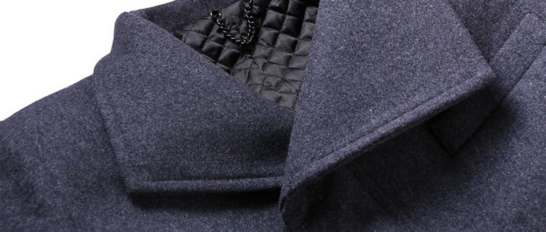 Large Lapel Medium Long Cashmere Classic Utility Male Turn-down Collar Slim Fit Overcoat Trench Fox Jacket Man Coat