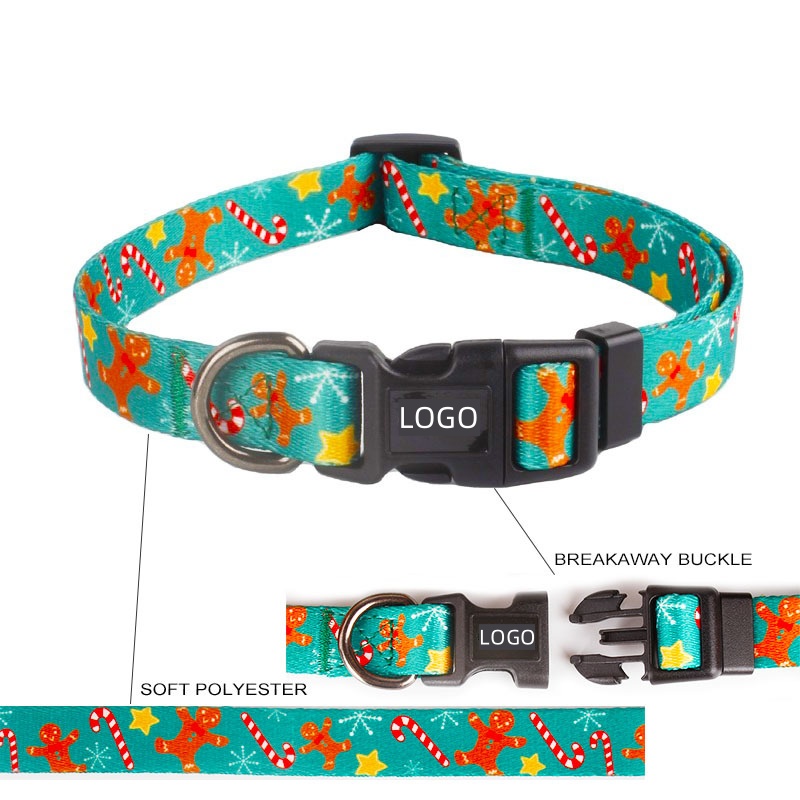 Dog Pet GiftsDog Polyester Christmas Custom Waterproof Pet Collar Adjustable Luxury