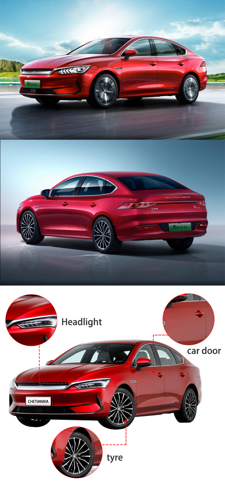 Contemporary Chinese New Energy Electric Vehicles 420KM Pure Byd Qin Plus