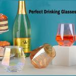 Shatterproof Acrylic Plastic Whiskey Glasses Cocktails Tritan Stemless Wine