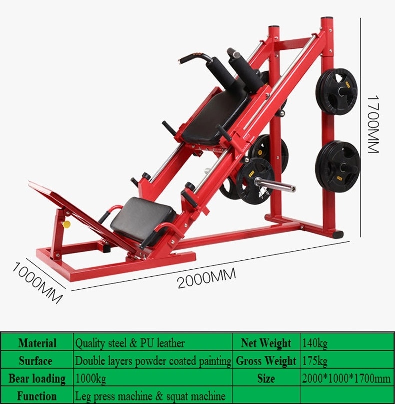 Commerical Gym Equipment Plate Loaded Machine Strength Training 45 Degree Leg Press Machine