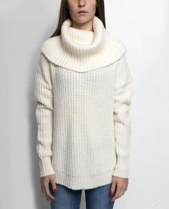 Quality Women's 55% nylon/35% acrylic/10% wool knitted pullover cowl neck sweater wholesale