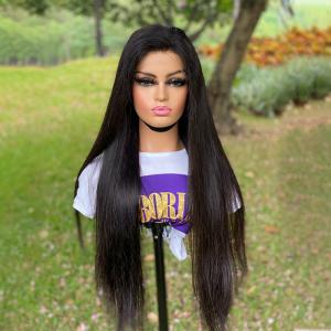 Quality 100% Indian Human Hair Straight HD Lace 13*4 Frontal Wigs wholesale