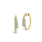 0.28 Carats Lab Created Diamond Hoop Earrings VVS Clarity HPHT Round Cut