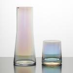 Iridescent Glass Water Pitcher Ion Plating 26 Ounce Bedside Glass Water Carafe