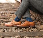 Retro Vintage Mens Leather Dress Shoes Brown Oxfords Zip Lace Up Brogue Shoes