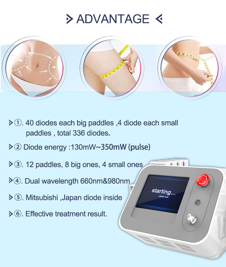 Commercial Portable Weight Loss Lipo Laser Therapy Machine 336 Diode Wavelength