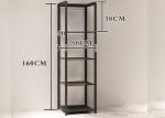 Clothing Shop Metal Clothes Display Stand With 4 Layer Shelves Floor Mounted
