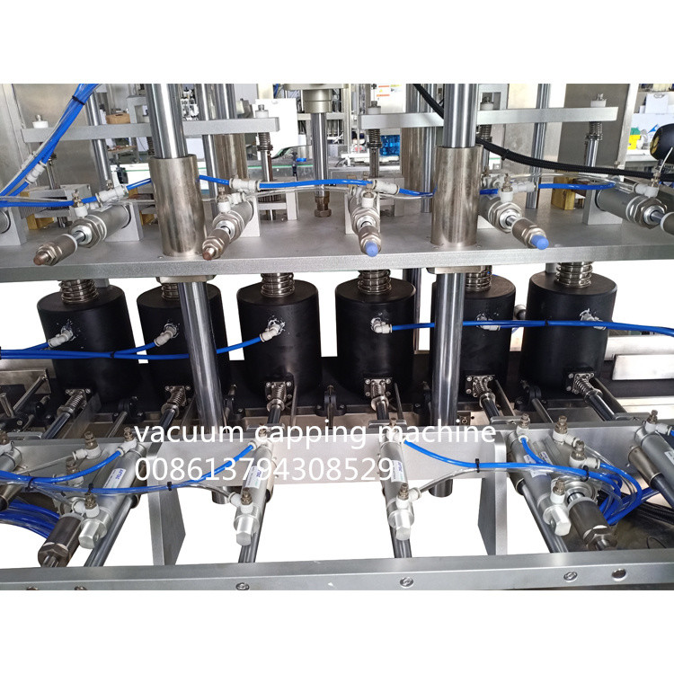 2 / 4 / 6 Heads Automatic Vacuum Capping Machine For Food Sauce Jars Glass Containers