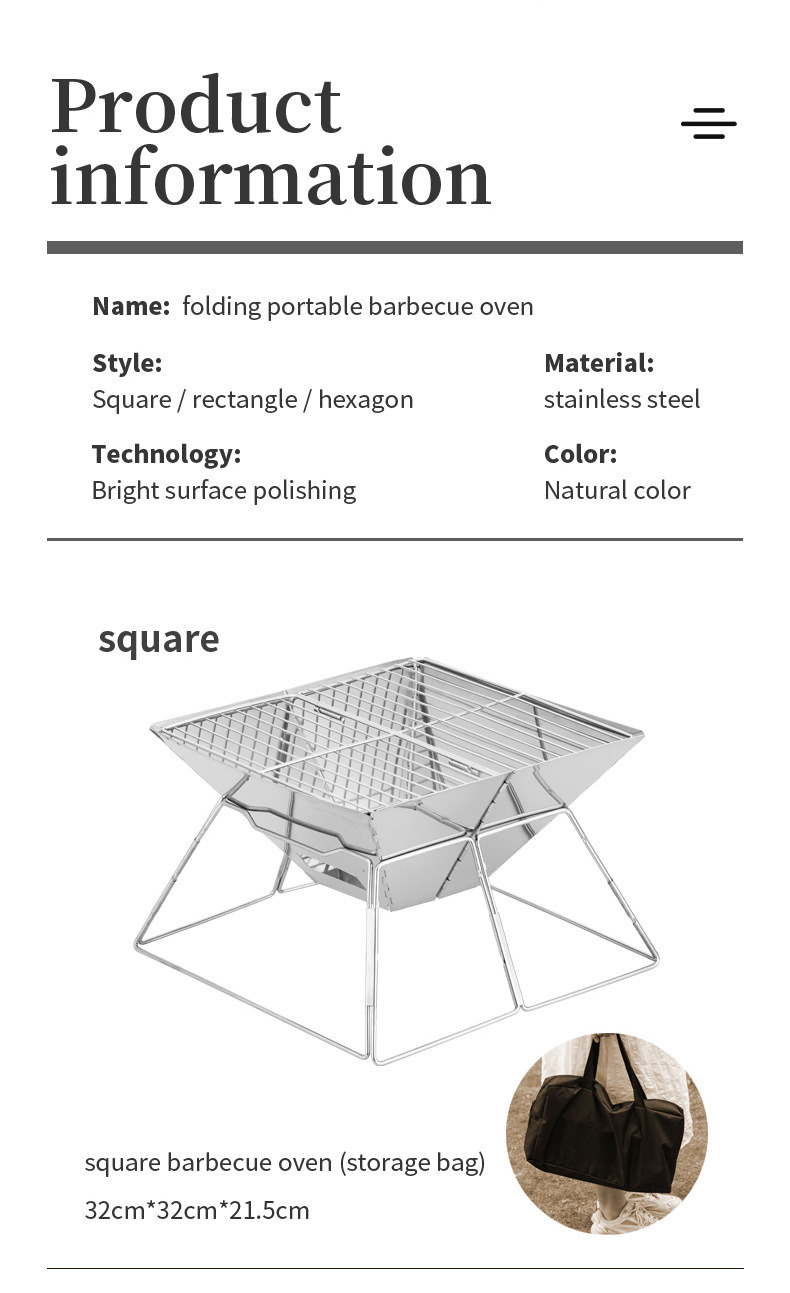 Portable Wood Stove for Outdoor Hiking Picnic BBQ Foldable Camping Backpacking Stove