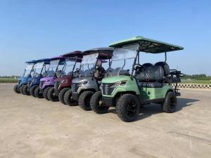 Quality High-Resilience Leather Seats 6-Seater Electric Golf Cart Independent Suspension Large Screen LED Lights wholesale