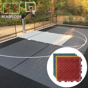 Quality 14.9mm Outdoor Sports Tennis Court Tiles Polypropylene Floor Tiles wholesale