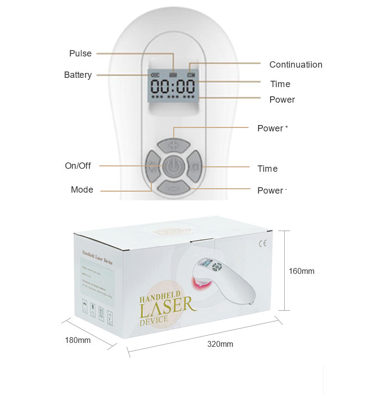 808nm 650nm Medical Healthcare Equipment Pain Relief Handheld Cold Laser Therapy Device