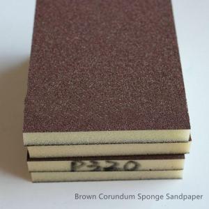 Quality Two Sides Sponge Sanding Pads Brown Corundum Wood Polishing wholesale