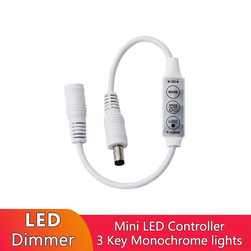 Monochrome Single Color LED Strip Controller Dimmer 3 Button Manual Type