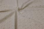 125cm Cotton Embroidered Lace Fabric , Translucent Lace Print Cotton Fabric
