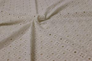 Quality 125cm Cotton Embroidered Lace Fabric , Translucent Lace Print Cotton Fabric wholesale