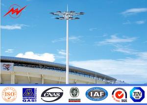 Quality Gr65 Steel Tubular Pole High Mast Light Pole Single Double / Triple Arm For Stadium wholesale