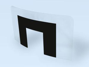 Quality Silkscreen Black Range Hood Glass Curved Tempered 8 mm Harder wholesale