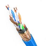 LSZH Jacket SFTP CAT5E Cable 100MHz Frequency Blue 0.510mm Copper Shielded Cable