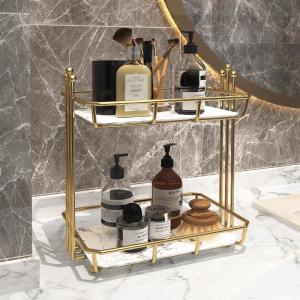 Quality Waterproof Metal H30CM 2 Tier Bathroom Counter Shelf wholesale