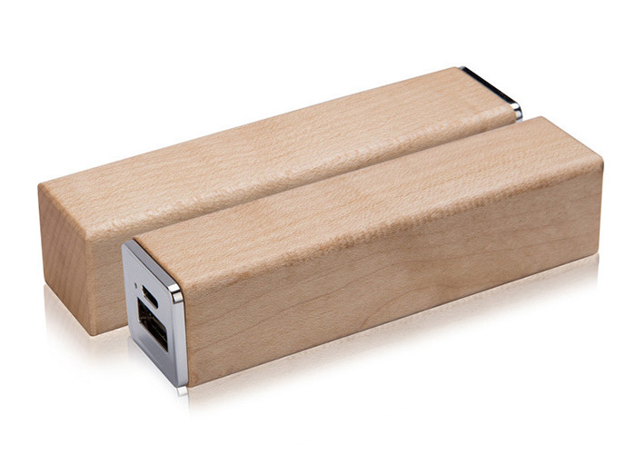 Portable Wireless Power Charger , 2600mAh Wood Appearance Square Power Bank