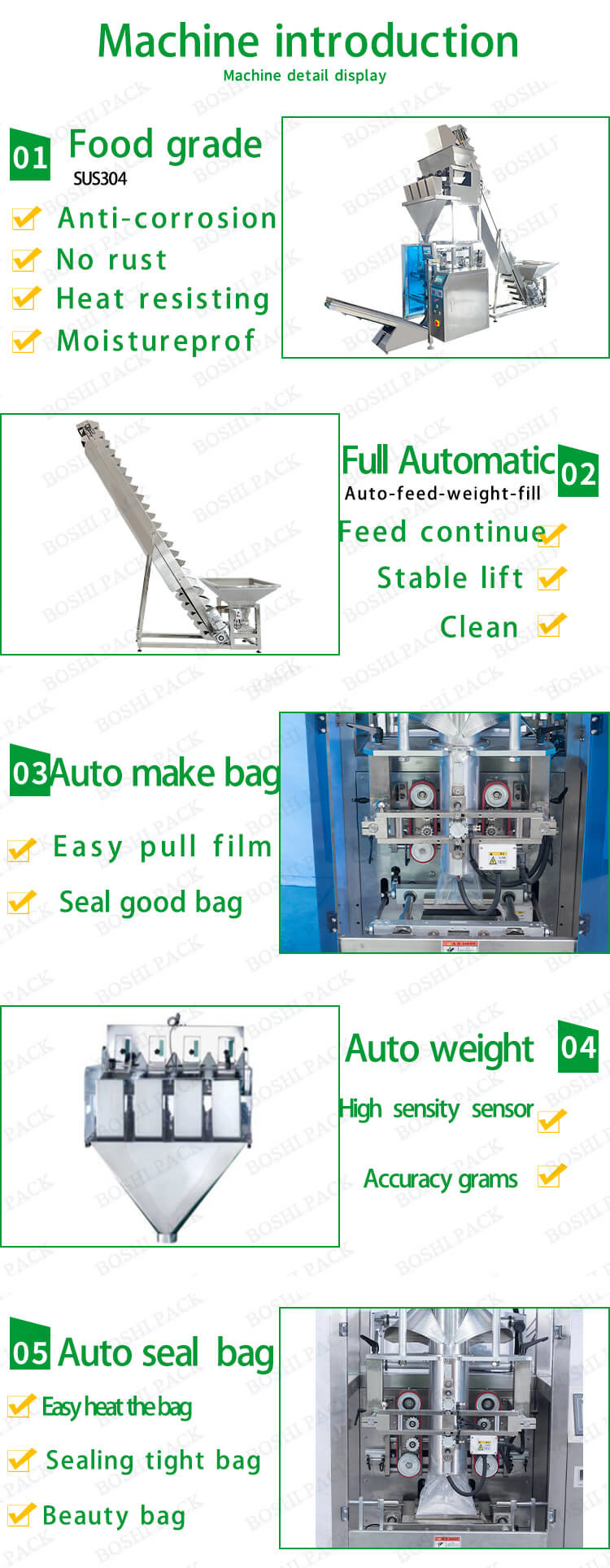 5000g Linear Weigher Granule Packing Machine For Rice Sugar Bean Grain