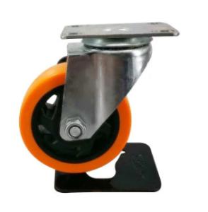 Quality 4 Inch Swivel Wheels Polyurethane Wheels Plastic Caster Zinc Coated wholesale
