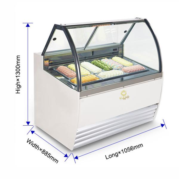 1050W Italian Industrial Refrigeration Equipment 18pcs Marble Base Showcase -16