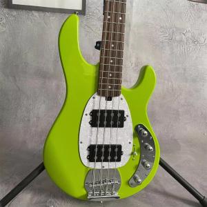 Quality Custom 4 Strings Stingray Electric Bass Guitar in Green with White Pickguard Rosewood Fretboard wholesale