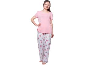 Quality Fancy Womens Summer Nightwear Ladies Viscose Knit Long PANT With Chest Pocket wholesale