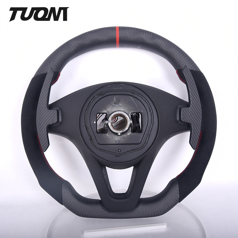 W205 CLA Alcantara Real Carbon Fiber Mercedes Benz Steering Wheel With LED