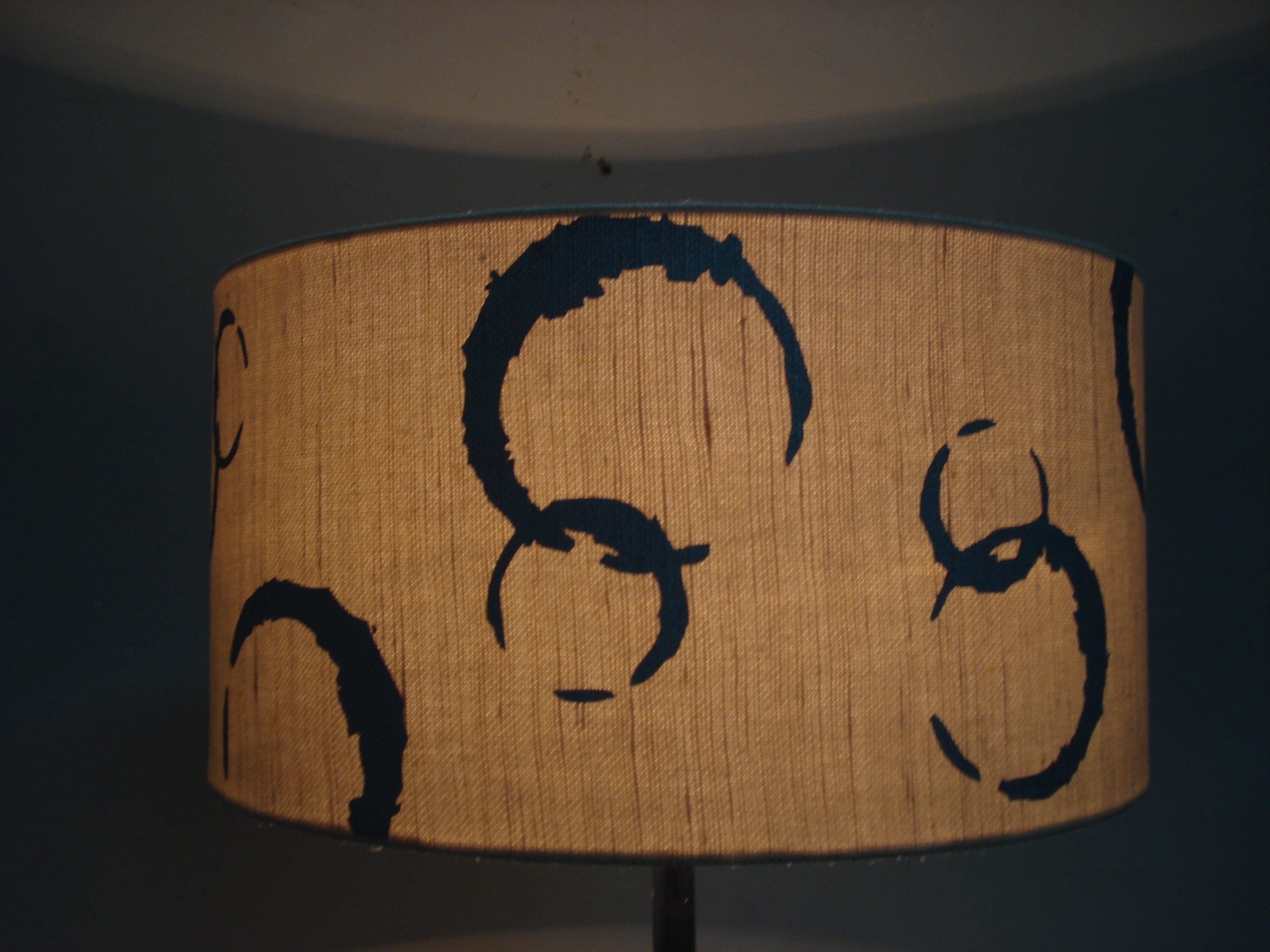 Faux Linen Bubbles Digital Print Lampshades 3 Gimbal Easy Fit