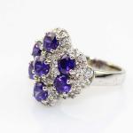 Fashion Jewelry Larger 925 Silver Ring with Created Blue Cubic Zircon Ring(FR009