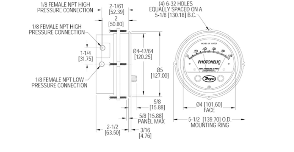 3000MR 3000MRS Combination Pressure Gauge With Low High Set Points